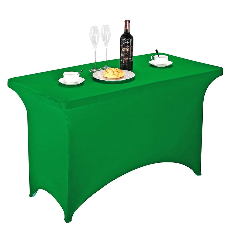 LZY Spandex Fitted Stretch Table Cover for 4ft or 6ft or 8ft Folding Table, Rectangular Cocktail Tablecloth, Perfect for Party or Banquet - Image 1